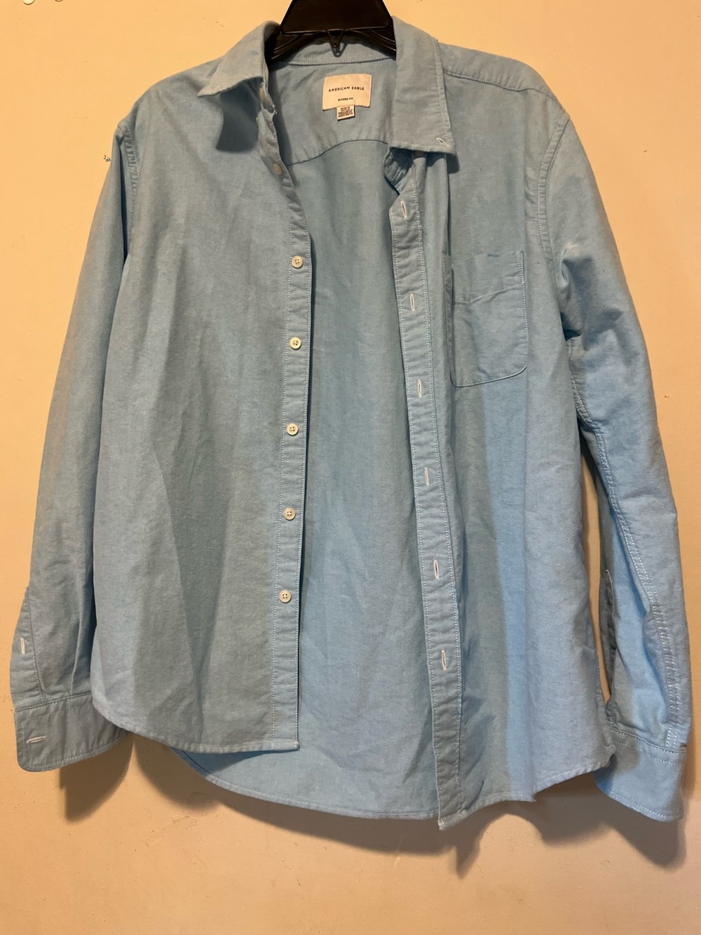 American Eagle Outfitters Men’s Light Blue Casual Button-Down Shirt